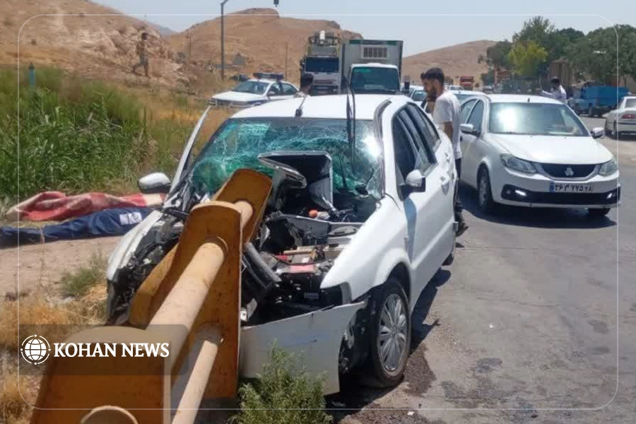 برخورد سمند با گاردریل در محور نهاوند–فیروزان؛ یک کشته و ۲ مصدوم