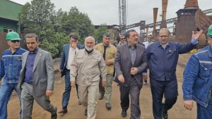 بازدید وزیر صمت و استاندار از دو شرکت فولادی در خوزستان